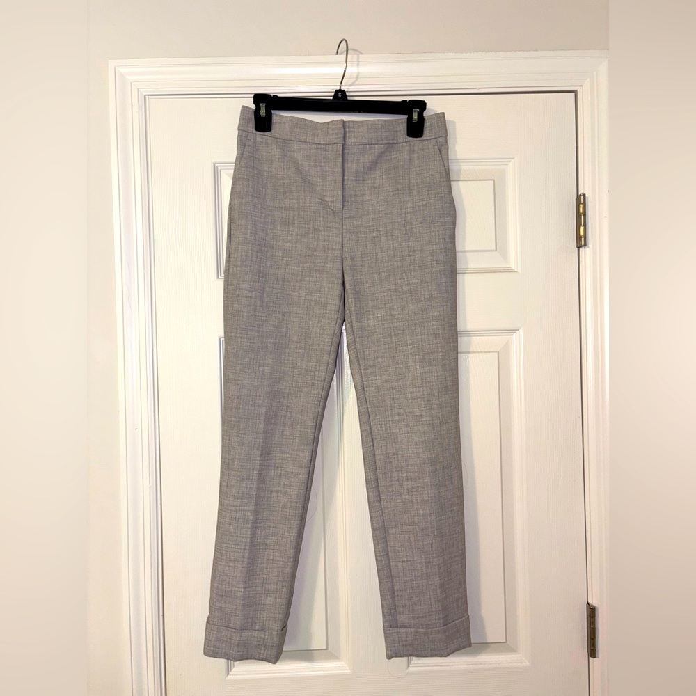 Ann Taylor Gray Ankle Pant in Crosshatch